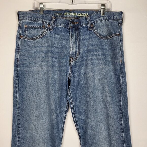 Old Navy Famous Jeans Boot Cut Jeans Men's 36x33 Light Wash Semi-Evase - Picture 3 of 6